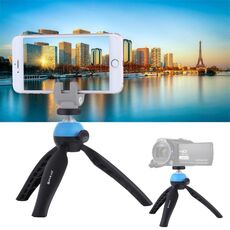 Pulluz Pocket Mini Tripod Mount con testa a sfera a 360 gradi per smartphone, Gopro, telecamere DSLR (blu)