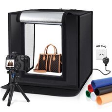 Pulluz 40cm Pieghevole Portable Portable 24 W 5500K Bianco Light Dimmable Photo Illuminazione Studio Studio Tenda Tenda Kit con 6 colori (Nero, Arancione, Bianco, Rosso, Verde, Blu) Fondali (Plug AU)