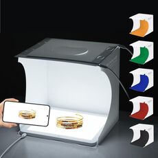 PULUZ Mini LED Fotografia Pad per pannello con lampada a luce senza ombre + Scatola per tende da tiro in studio, materiale acrilico, area effettiva 20 cm x 20 cm