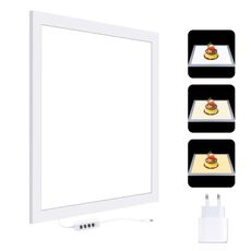 PULUZ 38cm 1200LM LED Photography Pad pannello lampada senza ombre con interruttore, materiale metallico, nessuna luce dimmerabile polare, area effettiva 34,7 cm x 34,7 cm (spina UE)