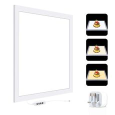 PULUZ 38cm 1200LM LED Photography Pad pannello lampada senza ombre con interruttore, materiale metallico, nessuna luce dimmerabile polare, area effettiva 34,7 cm x 34,7 cm (spina UK)