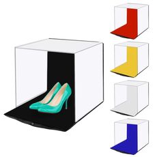 PULUZ 40cm Photo Softbox Portable Folding Studio Shooting Tent Box Kit con 5 colori di sfondo (rosso, giallo, blu, bianco, nero), dimensioni: 40 cm x 40 cm x 40 cm