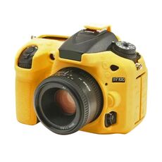 Custodia protettiva in silicone morbido PULUZ per Nikon D7200 / D7100 (giallo)