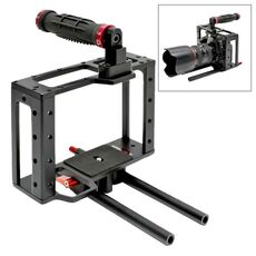 DEBO DEB-08 Kit maniglia per telecamere per fotocamera SLR 5D2 / 5D3 (nero + rosso)