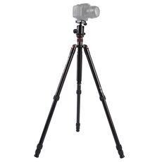 Triopo MT-2804C Treppiede in alluminio portatile regolabile con testa a sfera NB-2S per fotocamera DSLR Canon Nikon Sony (nero)