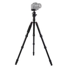 Triopo MT-2805C Treppiede in alluminio portatile regolabile con testa a sfera NB-2S per fotocamera DSLR Canon Nikon Sony (nero)
