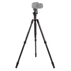 Triopo GT-2504X8.C Treppiede portatile regolabile in fibra di carbonio con testa a sfera in alluminio B-1 per fotocamera DSLR Canon Nikon Sony (nero)