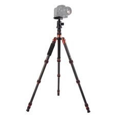 Triopo GT-2505x8.C Treppiede portatile regolabile in fibra di carbonio con testa a sfera in alluminio B-1 per fotocamera DSLR Canon Nikon Sony (nero)