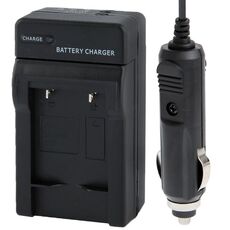 Caricabatteria da auto e da viaggio per batteria per fotocamera digitale per Canon NB-10L (nero)