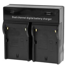 Caricabatteria digitale a doppio canale per Sony F550 / F730 / F750 / F960 / F960H, spina europea (nero)