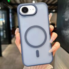 Per iPhone 16e Custodia per telefono Magsafe in TPU ibrida trasparente per PC (blu)