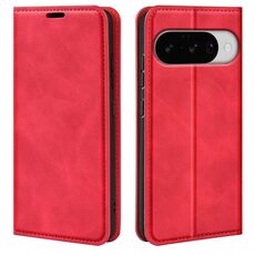 Custodia in pelle con ventosa magnetica Retro-Skin per Google Pixel 10/10 Pro (rossa)