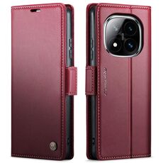Per Redmi Note 14 Pro 4G CaseMe 023 Butterfly Buckle Litchi Texture RFID Anti-theft Custodia in Pelle per Telefono (Rosso)