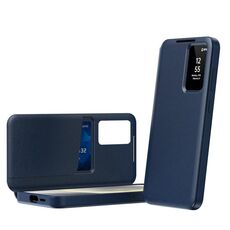 Per Samsung Galaxy S23 FE 5G Smart View Window Custodia in pelle con slot per schede (blu)