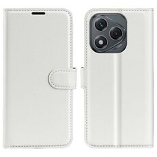 Custodia per telefono in pelle con supporto e flip orizzontale Litchi Texture per Honor 400 Lite (bianca)