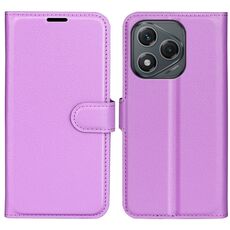 Custodia a libro orizzontale in pelle con supporto per Honor 400 Lite con texture Litchi (viola)