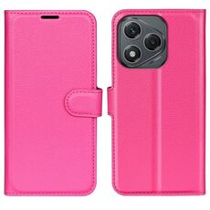 Custodia per telefono in pelle con supporto orizzontale a flip Litchi Texture per Honor 400 Lite (rosso rosa)