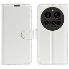 Custodia per telefono in pelle con supporto a flip orizzontale con texture Litchi Ultra per Xiaomi 15 (bianca)