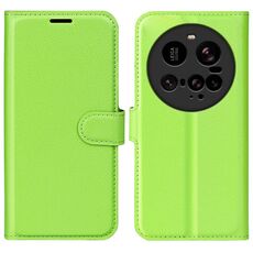 Custodia per telefono in pelle con texture Litchi Ultra Flip orizzontale per Xiaomi 15 con supporto (verde)