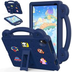 Per Urao Jeazans OC101 / C107 Android 2024 Custodia per tablet antiurto in EVA con maniglia e supporto per bambini (blu navy)