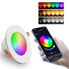 Lampada da soffitto intelligente Bluetooth Tuya rotonda da incasso RGBCW con cambio colore dimmerabile AC85-265V