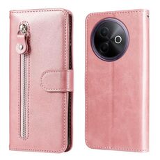 Per vivo Y39 5G / Y300i Custodia per telefono in pelle con cerniera e texture di vitello alla moda (oro rosa)