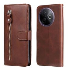 Per vivo Y39 5G / Y300i Custodia per telefono in pelle con cerniera e texture di vitello alla moda (marrone)