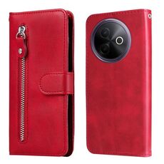 Per vivo Y39 5G / Y300i Custodia per telefono in pelle con cerniera e texture di vitello alla moda (rosso)