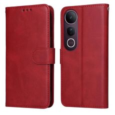 Per vivo V50 Lite 4G / 5G Custodia per telefono in pelle con texture di vitello classica (rosso)