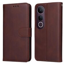 Per vivo V50 Lite 4G / 5G Custodia per telefono in pelle con texture di vitello classica (marrone)