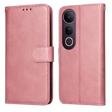 Per vivo V50 Lite 4G / 5G Custodia per telefono in pelle con texture di vitello classica (oro rosa)