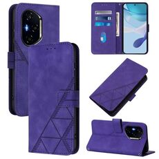 Custodia a tracolla in pelle con stampa 3D per Honor 400 (viola)