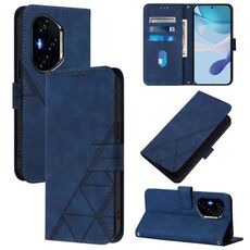 Custodia a tracolla in pelle con stampa 3D per Honor 400 (blu)