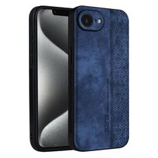 Per iPhone 16e AZNS Custodia per telefono con effetto pelle in rilievo 3D (blu zaffiro)