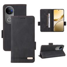 Per vivo V50 5G Custodia in pelle con chiusura magnetica (nero)