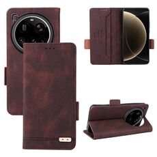 Per Xiaomi 15 Ultra Custodia in pelle con chiusura magnetica (marrone)
