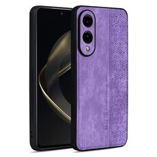 Per Samsung Galaxy S25 Edge 5G AZNS Custodia per telefono con effetto pelle in rilievo 3D (viola)