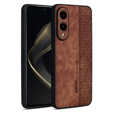 Per Samsung Galaxy S25 Edge 5G AZNS Custodia per telefono con effetto pelle in rilievo 3D (marrone)