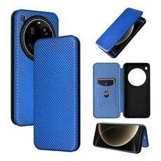 Per Xiaomi 15 Custodia per telefono in pelle con texture in fibra di carbonio ultra (blu)