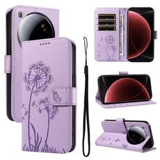 Per Xiaomi 15 Ultra 5G Global Dandelion Embossed Pattern Flip Custodia in pelle per telefono (viola)