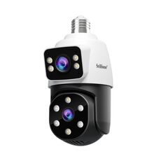SriHome SH068 E27 4MP HD Telecamera a doppia lente con lampadina IP66 impermeabile per esterni (bianca)