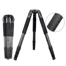 BEXIN ST424C Treppiede fotografico robusto in fibra di carbonio per videocamera, tubo massimo: 40 mm