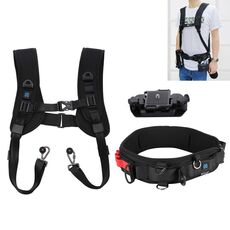 PULUZ 3 in 1 Cinturino multifunzionale con cintura in vita + doppio cinturino sulle spalle + kit di clip per fotocamera con gancio per fotocamere SLR / DSLR