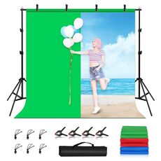 PULUZ 2x2m Photo Studio Sfondo Supporto Supporto per sfondo Kit staffa per barra trasversale con fondali rossi / blu / verdi