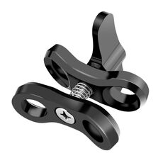 PULUZ Morsetto a sfera Close Hole Staffa per fotocamera subacquea Morsetto per torcia a molla in alluminio CNC per sistema di fotografia subacquea (nero)