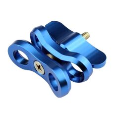 PULUZ Morsetto a sfera Foro chiuso Staffa per fotocamera subacquea Morsetto per torcia a molla in alluminio CNC per sistema di fotografia subacquea (blu)