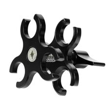 PULUZ Morsetto a tripla sfera Foro aperto Staffa per fotocamera subacquea Morsetto per torcia a molla in alluminio CNC per sistema di fotografia subacquea (nero)