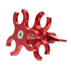 PULUZ Morsetto a tripla sfera Foro aperto Staffa per fotocamera subacquea Morsetto per torcia a molla in alluminio CNC per sistema di fotografia subacquea (rosso)