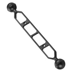 PULUZ 9,0 pollici 22,8 cm in lega di alluminio Dual Bals, diametro a sfera: 25 mm (nero)