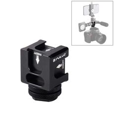 PULUZ 4-Head Hot Shoe Mount Adapter Microfono Flash Light Staffa di supporto in lega di alluminio